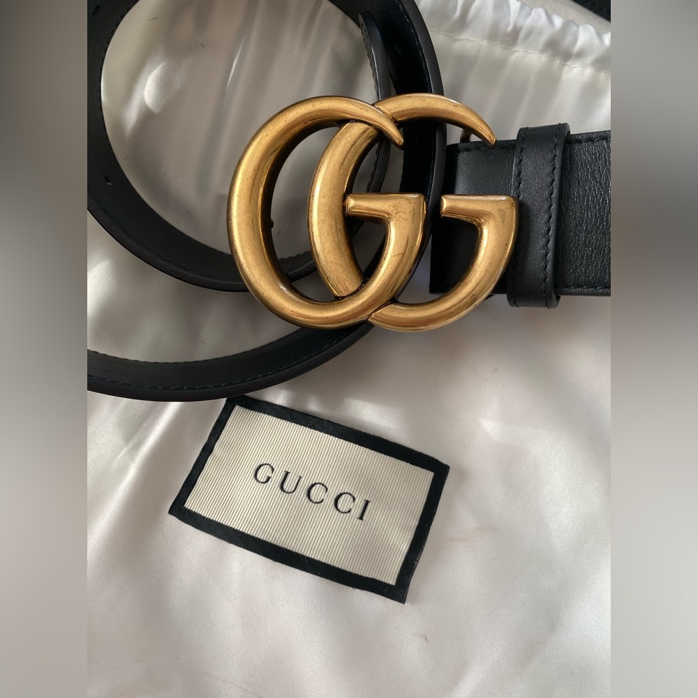 GUCCI MARMOT Black/Gold BELT brand New with original bag. 100% authentic